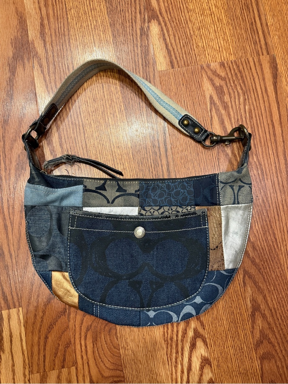 Y2K Coach Denim Patchwork Pocket Hobo Shoulder Bag. N… - Gem